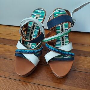 Harajuku Lovers Gwen Stefani Multicolor Strappy Chain Sandals